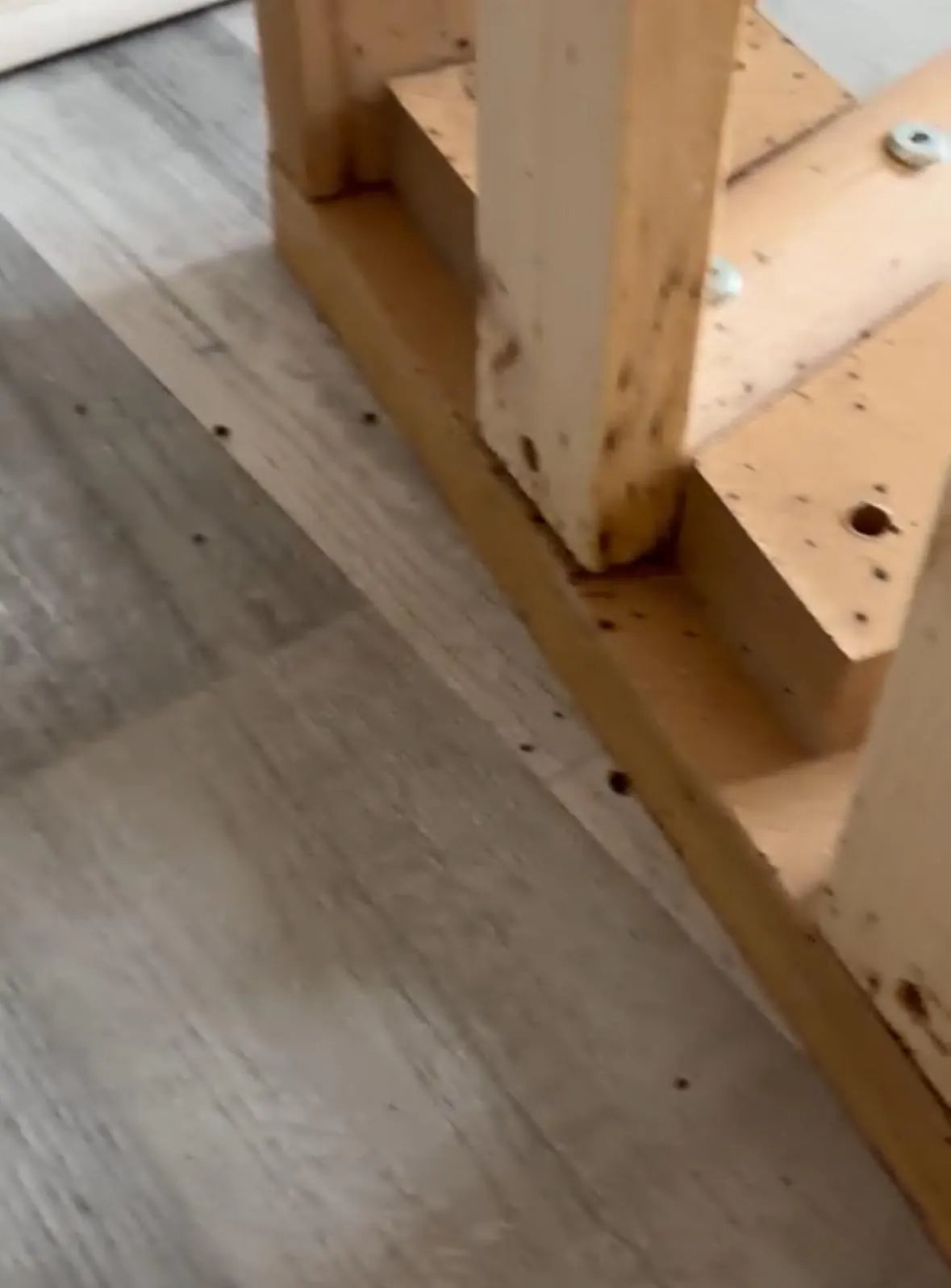 Petits dépôts sombres près d’un mobilier